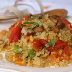 Royal quinoa paella with tofu