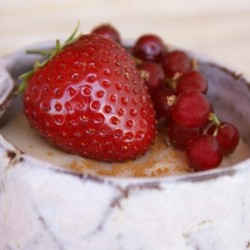 Strawberries with amasake cream
