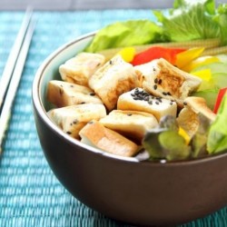 Salad with marinated tofu...