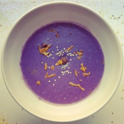 Polenta and red cabbage purée